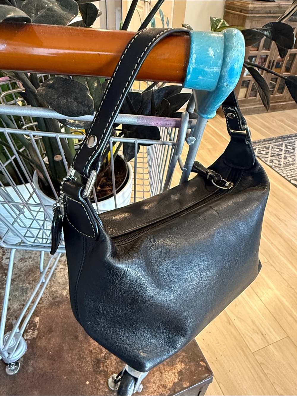 Coach Baguette Smooth Leather Purse Hobo LEATHERWARE EST 1941 Black Small Mini - Picture 7 of 12